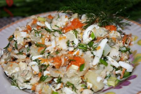 Рыбный салат рецепт с фото